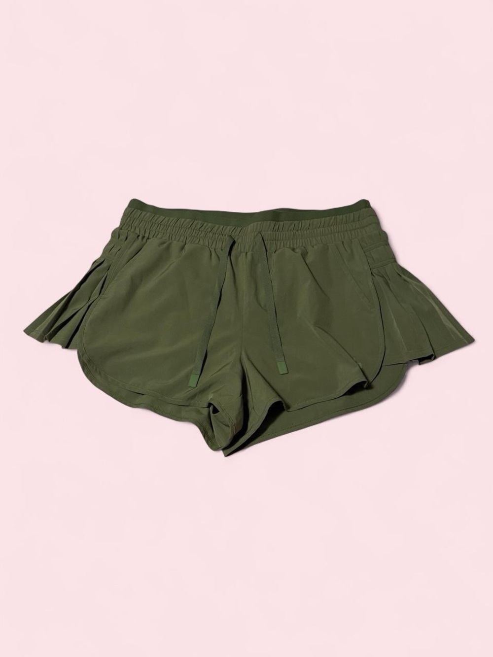 JoyLab Olive Green Athletic Shorts with Side Pleats